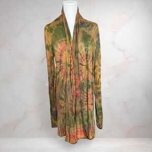 Eastern Serenity Women's Tie Dye Cardigan Size Large Boho Hippie Psychedelic